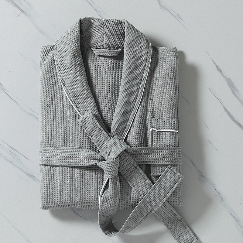 100% bawełny Mały szalowy kołnierzyk z lamówką Szlafrok 100% bawełny Mały szalowy kołnierzyk z lamówką Szlafrok