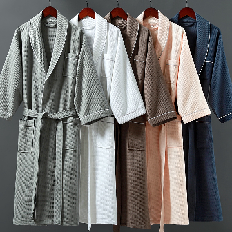 100% bawełny Mały szalowy kołnierzyk z lamówką Szlafrok 100% bawełny Mały szalowy kołnierzyk z lamówką Szlafrok