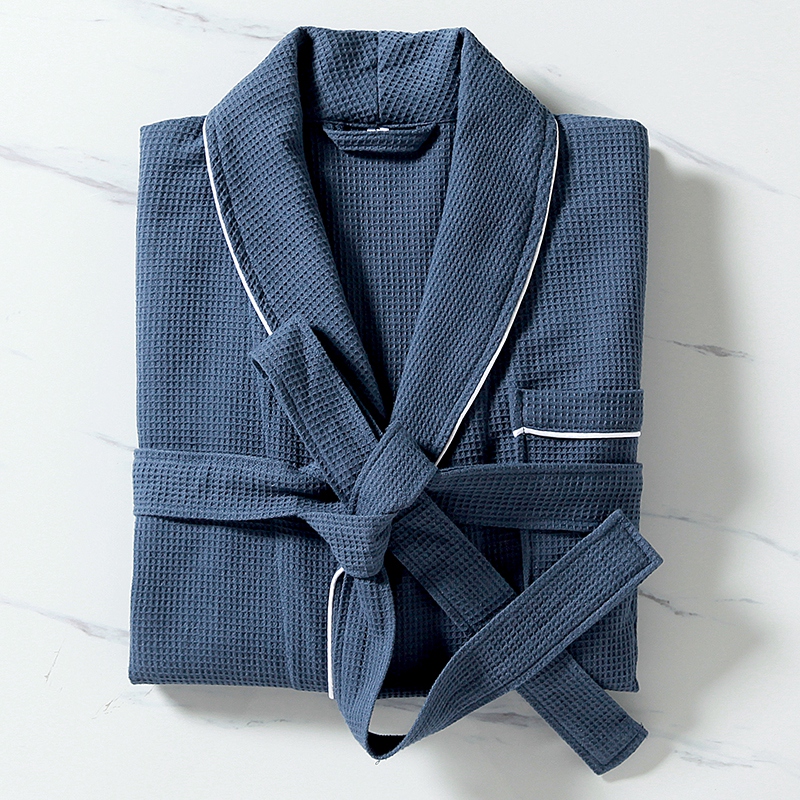 100% bawełny Mały szalowy kołnierzyk z lamówką Szlafrok 100% bawełny Mały szalowy kołnierzyk z lamówką Szlafrok