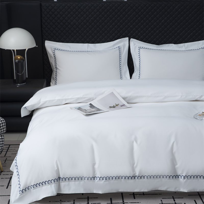 Nowy wzór haftu Zestaw pościeli z satyny bawełnianej 500TC Nowy wzór haftu Zestaw pościeli z satyny bawełnianej 500TC