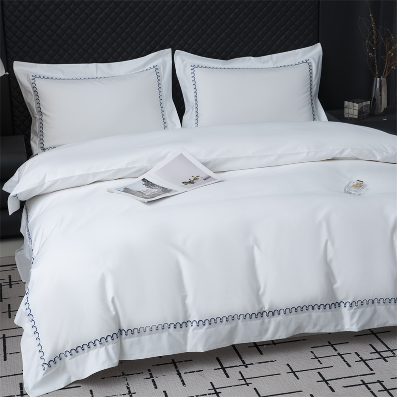 Nowy wzór haftu Zestaw pościeli z satyny bawełnianej 500TC Nowy wzór haftu Zestaw pościeli z satyny bawełnianej 500TC