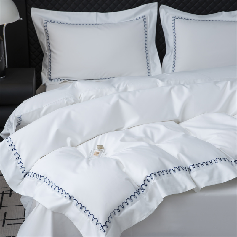 Nowy wzór haftu Zestaw pościeli z satyny bawełnianej 500TC Nowy wzór haftu Zestaw pościeli z satyny bawełnianej 500TC