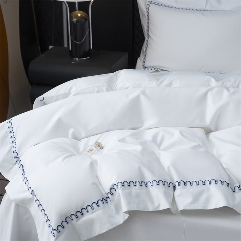 Nowy wzór haftu Zestaw pościeli z satyny bawełnianej 500TC Nowy wzór haftu Zestaw pościeli z satyny bawełnianej 500TC