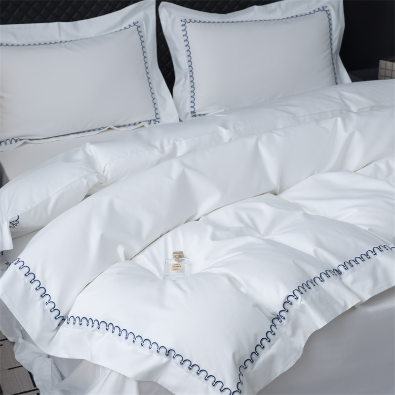 Nowy wzór haftu Zestaw pościeli z satyny bawełnianej 500TC Nowy wzór haftu Zestaw pościeli z satyny bawełnianej 500TC