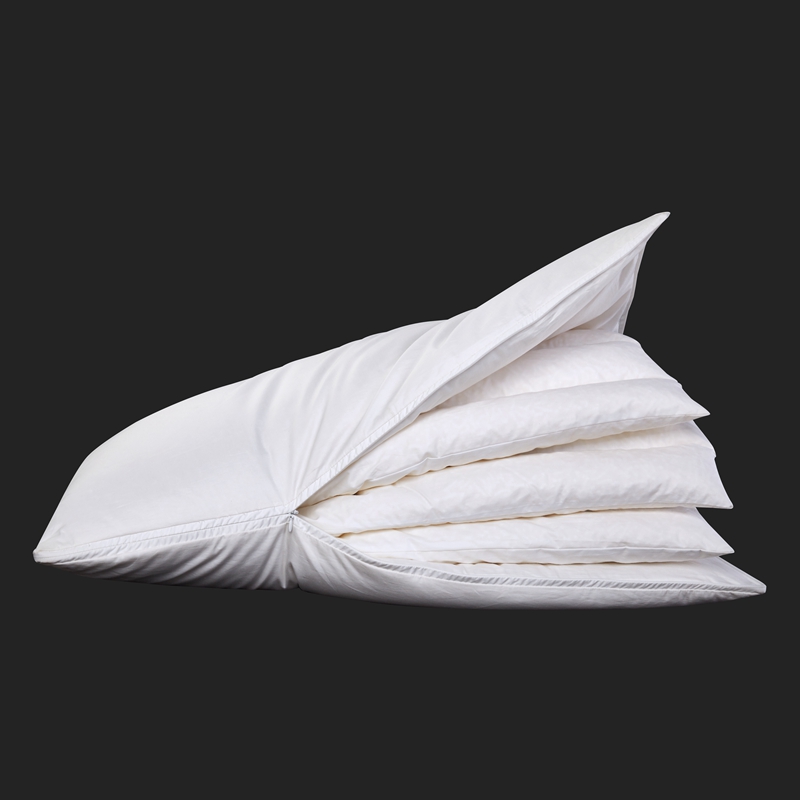 Poduszka z regulacją wysokości. Pięć warstw konstrukcji w kształcie litery L. Poduszka z długim zamkiem błyskawicznym