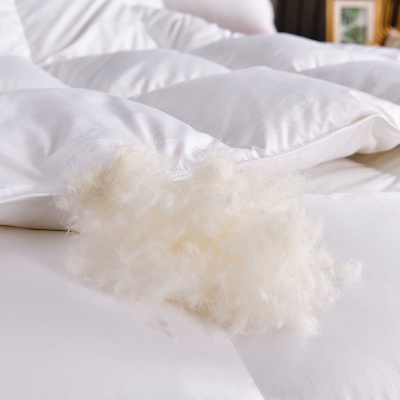 Biała kołdra z gęsiego puchu do pikowanej kołdry w sypialni hotelowej Biała kołdra z gęsiego puchu do pikowanej kołdry w sypialni hotelowej